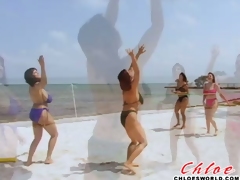 Filmed in the Florida Keys where the weather matched the girls: hawt and humid. You will never watch the combined lineup of Chloe Vevrier (Germany), Lorna Morgan (Wales), Kerry Marie (England) and Chaz (England) again. Many felt that this was the sexiest soft-core nudie-cutie movie ever made. Essentially plotless, the scenario follows four way-busty girls visiting the USA and renting..