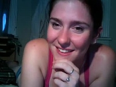 On this private sex tape, you can see my lascivious big-boobed redhead girlfriend expose her stunning breast and shaved pussy. She didn't want to fuck in front of the cam, but at least jerked my cock.